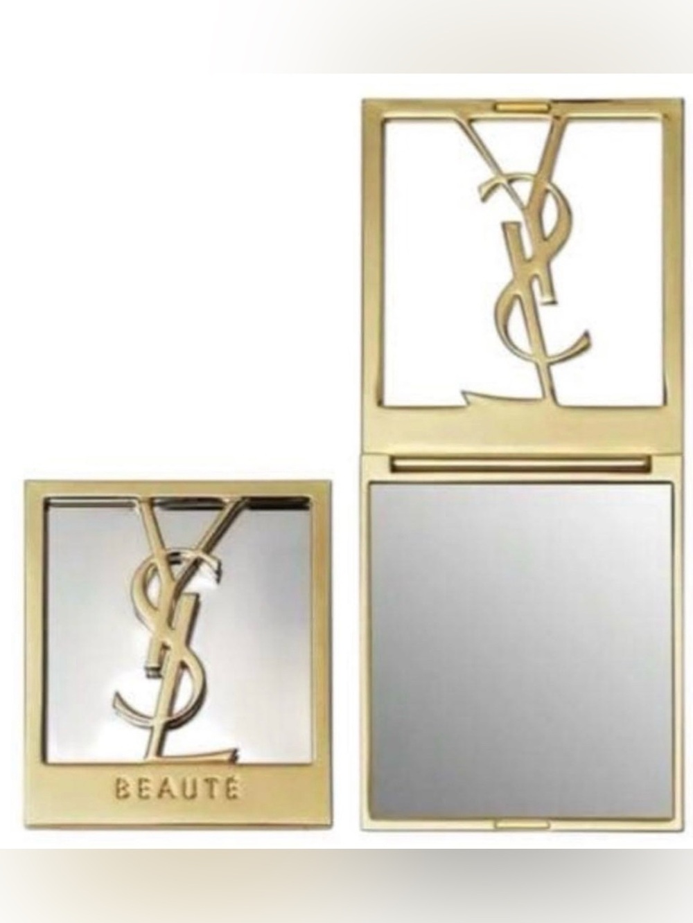 * New Yves Saint Laurent Gold YSL mirror Logo Compact
